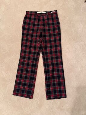 Pendleton Red and Black Stewart Tartan Plaid Trousers